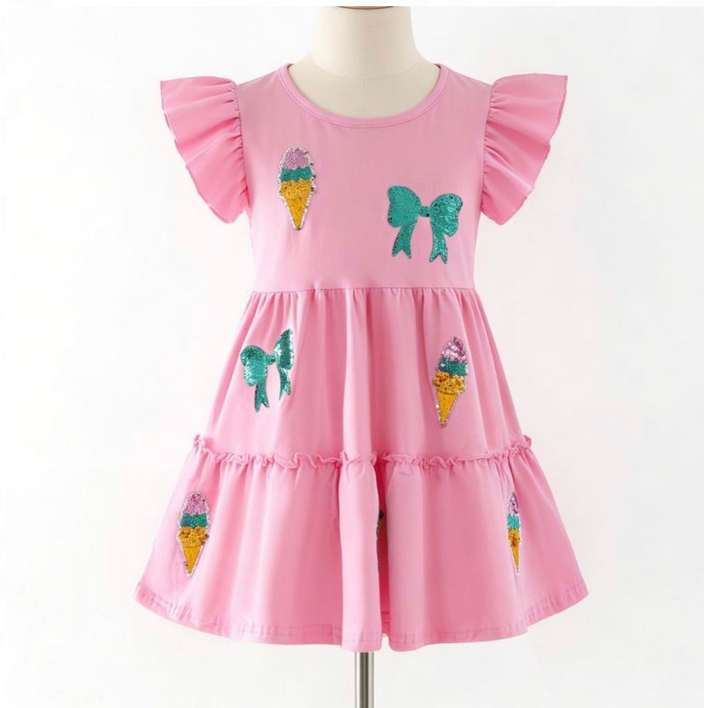 Scoops & Bows Ruffle Dress