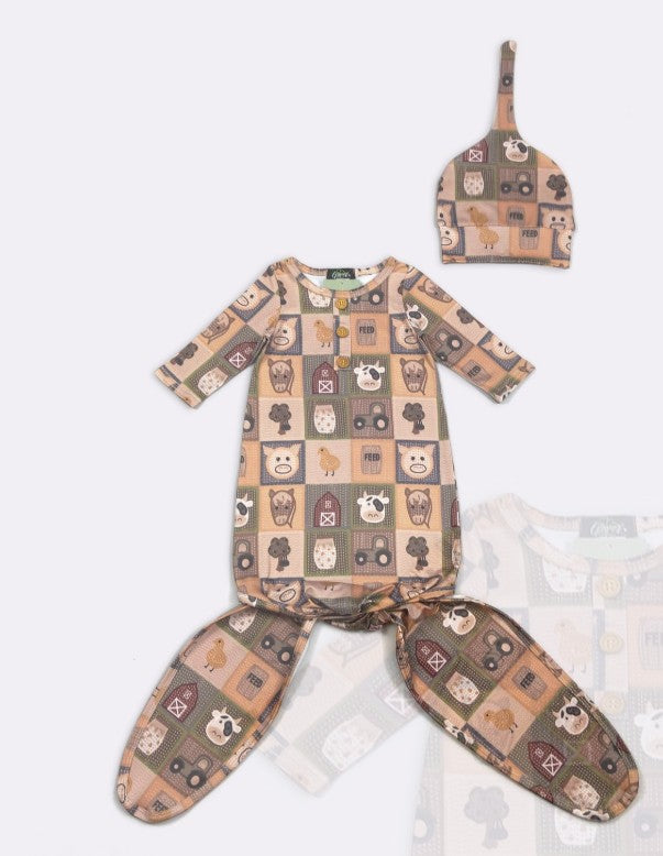 FARMER BOY KNOTTED GOWN WITH HAT