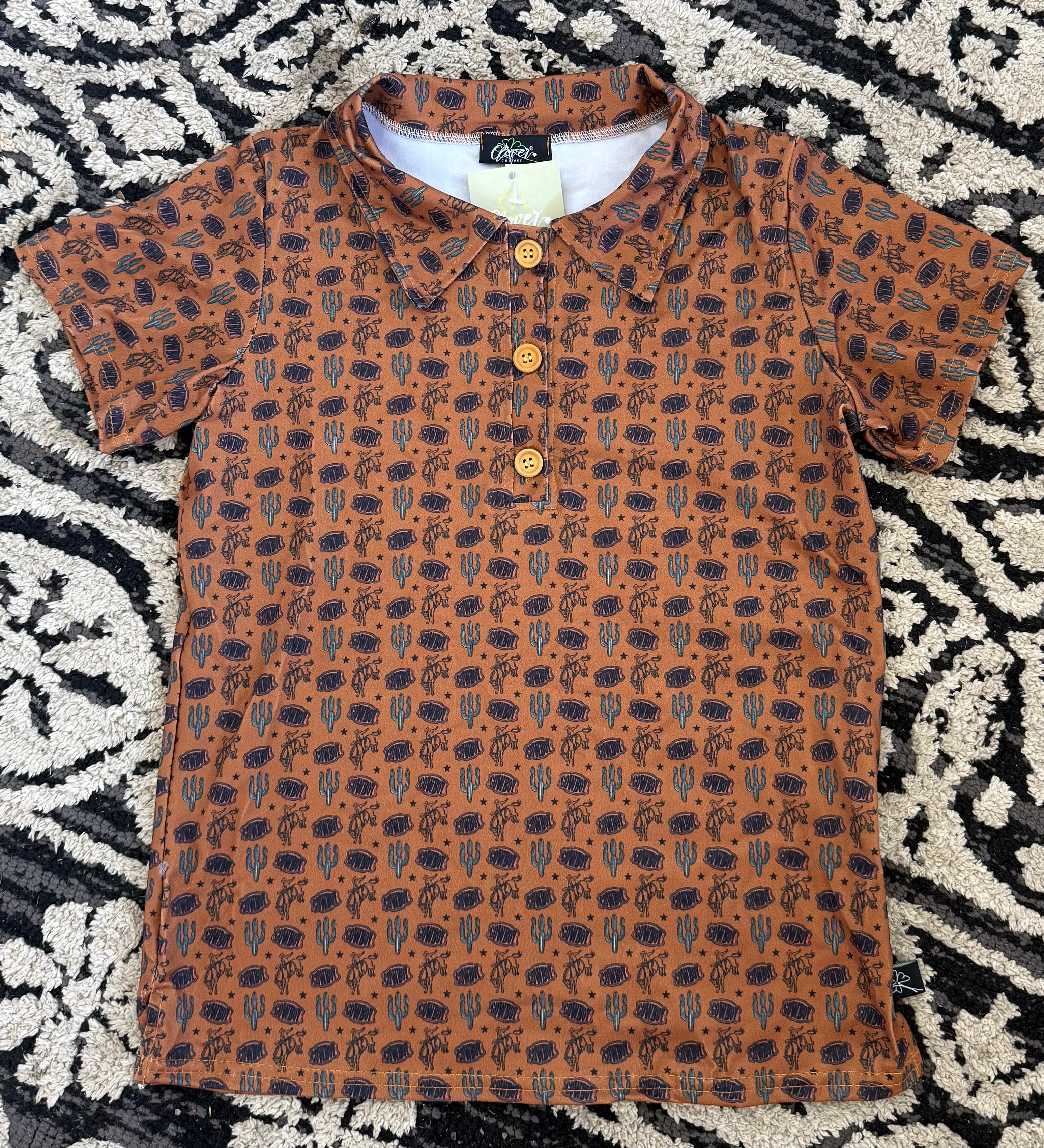 Cowboy Buckle Boy Golf Polo