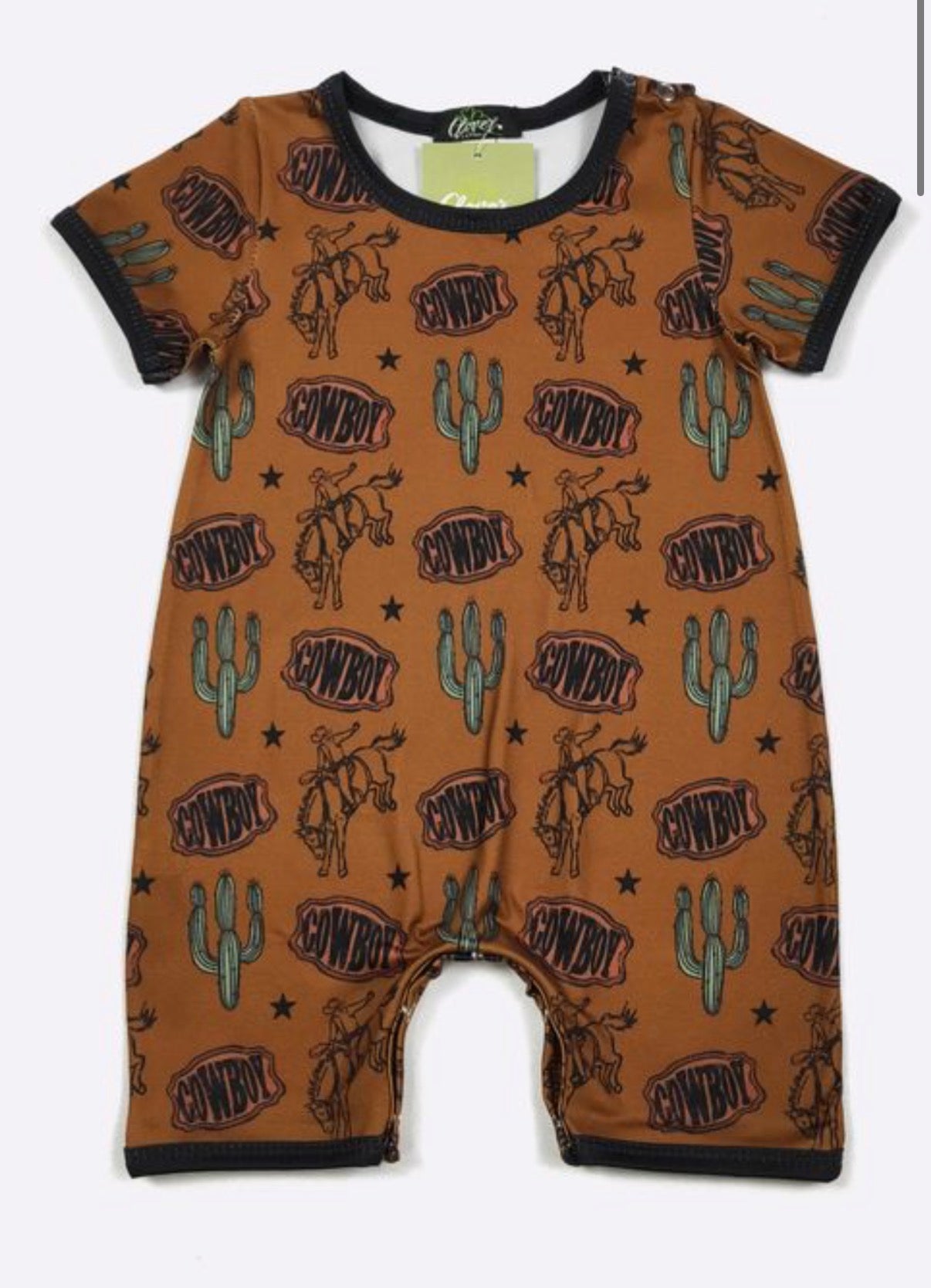 Cowboy Buckle Boy Romper