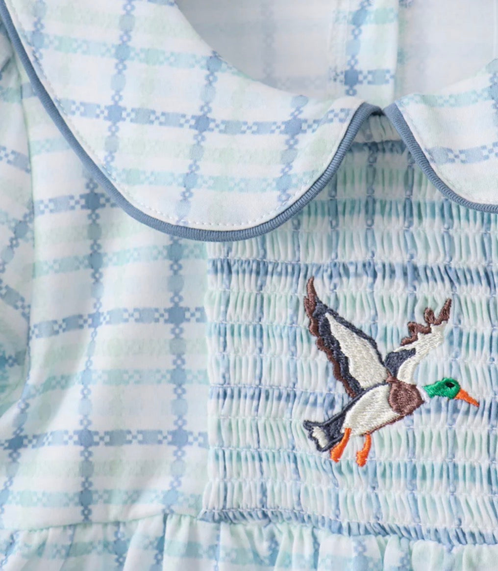Blue Mallard Plaid Dress