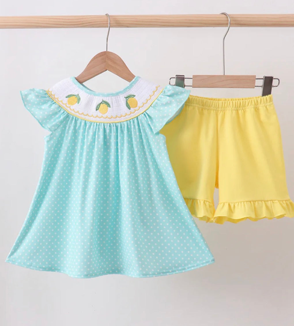 Teal Lemon Girls Set