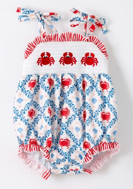 CRABBY IN THE USA GIRLS ROMPER